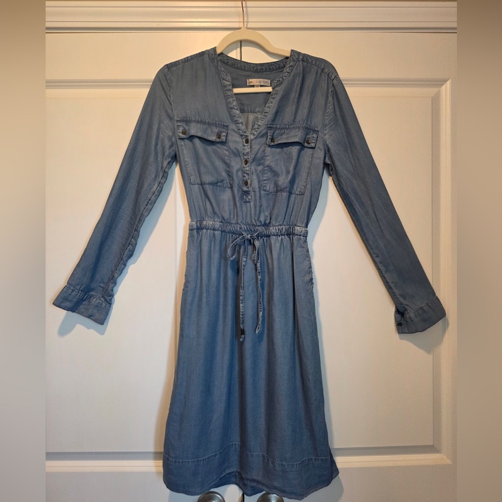 Casual Blue Long Sleeve Dress